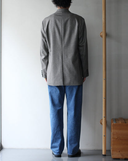 ULTERIOR/W/S HERRINGBONE STRIPE DB JKT "TAUPE GREY"