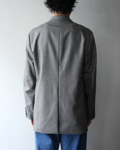ULTERIOR/W/S HERRINGBONE STRIPE DB JKT "TAUPE GREY"