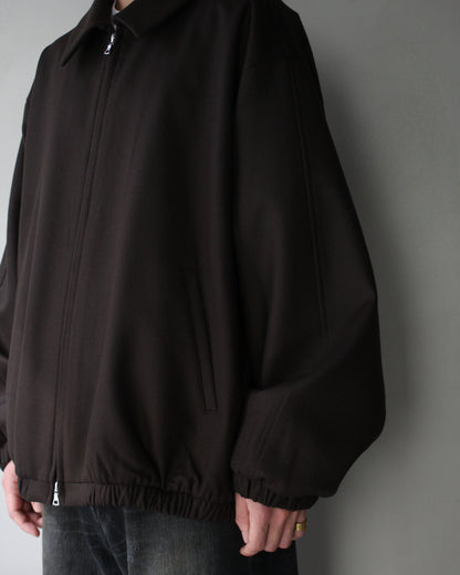 ssstein/MELTON OVERSIZED ZIP JACKET "GREY BROWN"