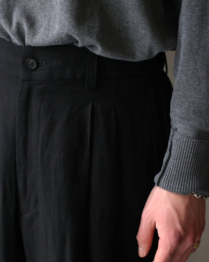 ssstein/VIS/LI/RA TWILL EASY LONG WIDE TROUSERS "BLACK"