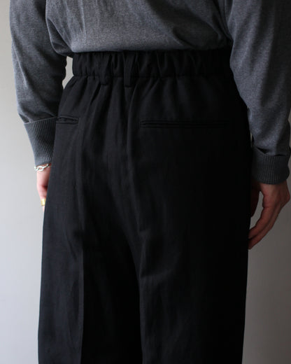 ssstein/VIS/LI/RA TWILL EASY LONG WIDE TROUSERS "BLACK"