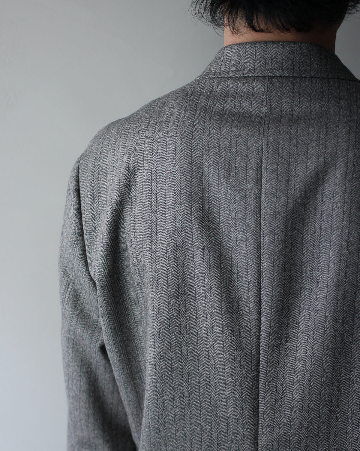 ULTERIOR/W/S HERRINGBONE STRIPE DB JKT "TAUPE GREY"