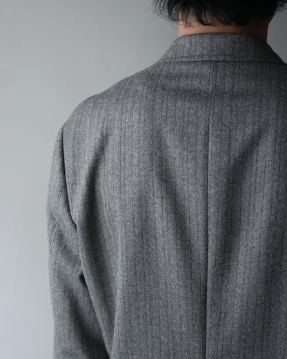 ULTERIOR/W/S HERRINGBONE STRIPE DB JKT "TAUPE GREY"