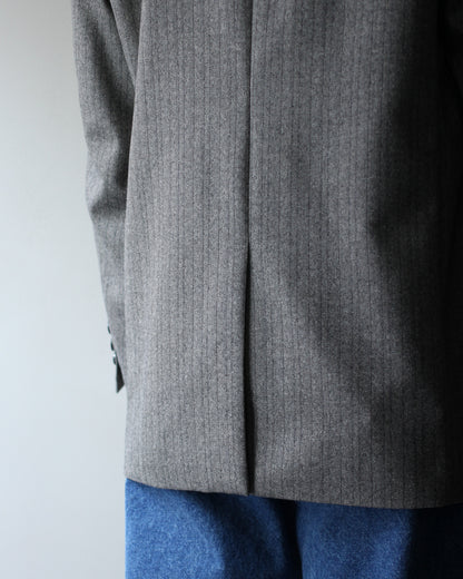 ULTERIOR/W/S HERRINGBONE STRIPE DB JKT "TAUPE GREY"