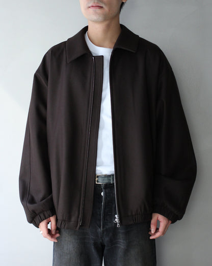 ssstein/MELTON OVERSIZED ZIP JACKET "GREY BROWN"