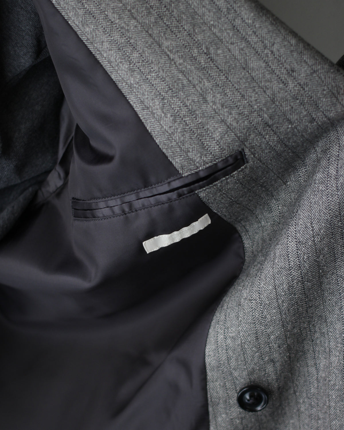 ULTERIOR/W/S HERRINGBONE STRIPE DB JKT "TAUPE GREY"