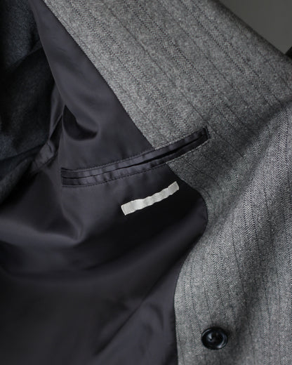 ULTERIOR/W/S HERRINGBONE STRIPE DB JKT "TAUPE GREY"
