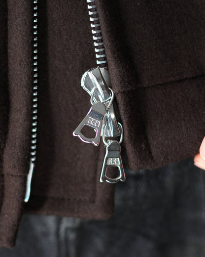 ssstein/MELTON OVERSIZED ZIP JACKET "GREY BROWN"