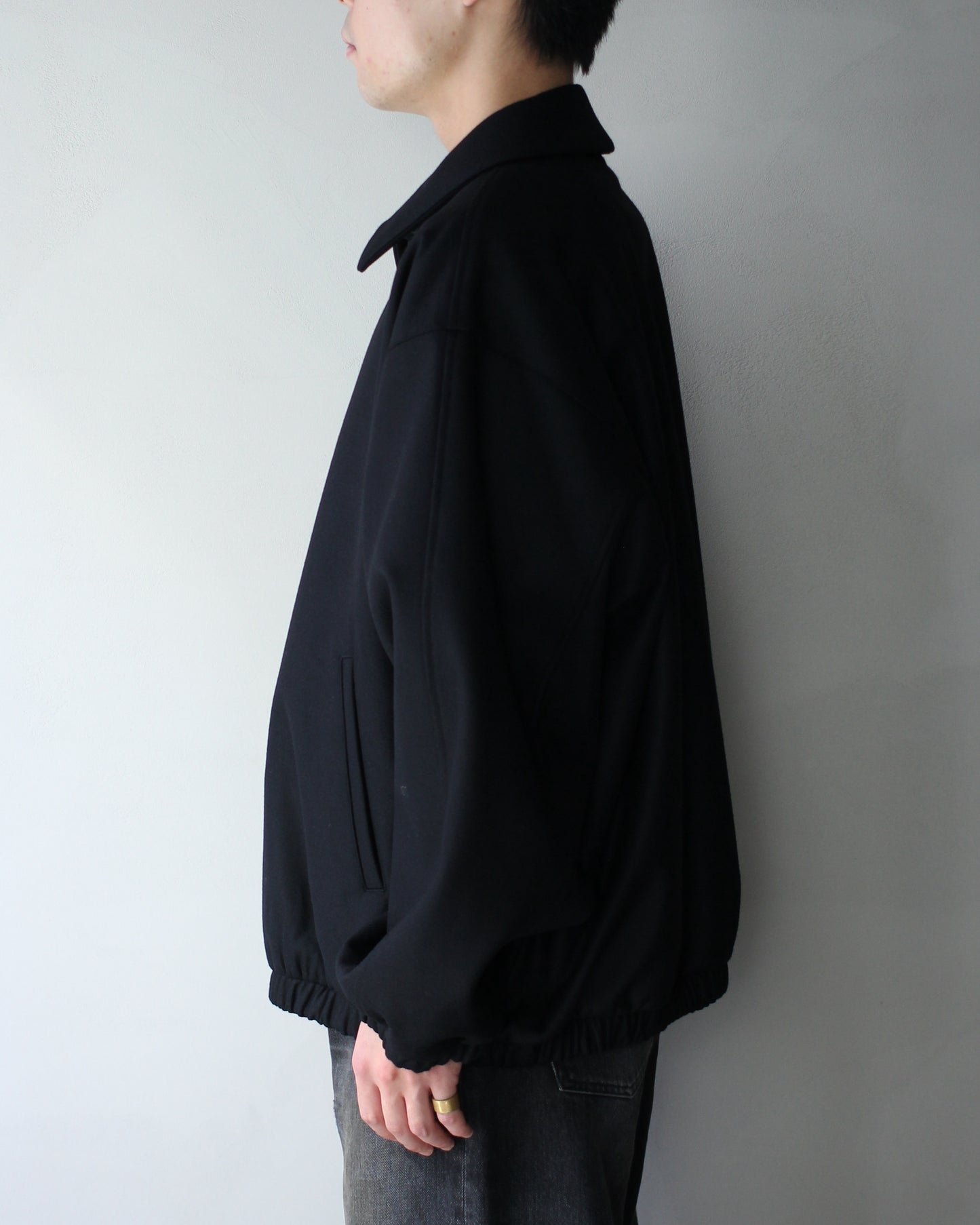ssstein/MELTON OVERSIZED ZIP JACKET "BLACK"