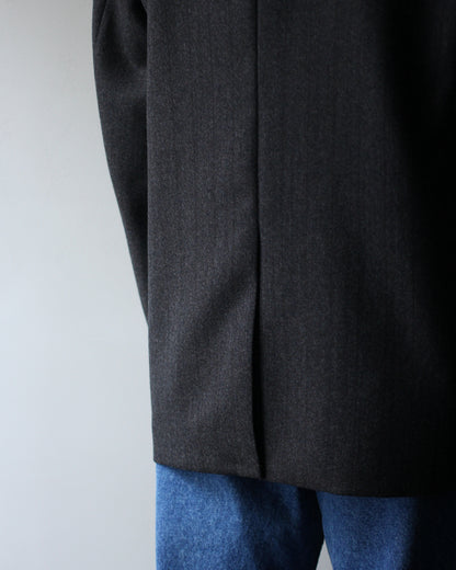 ULTERIOR/MELANGE BARATHEA STRIPE DB JKT "CHARCOAL BROWN"