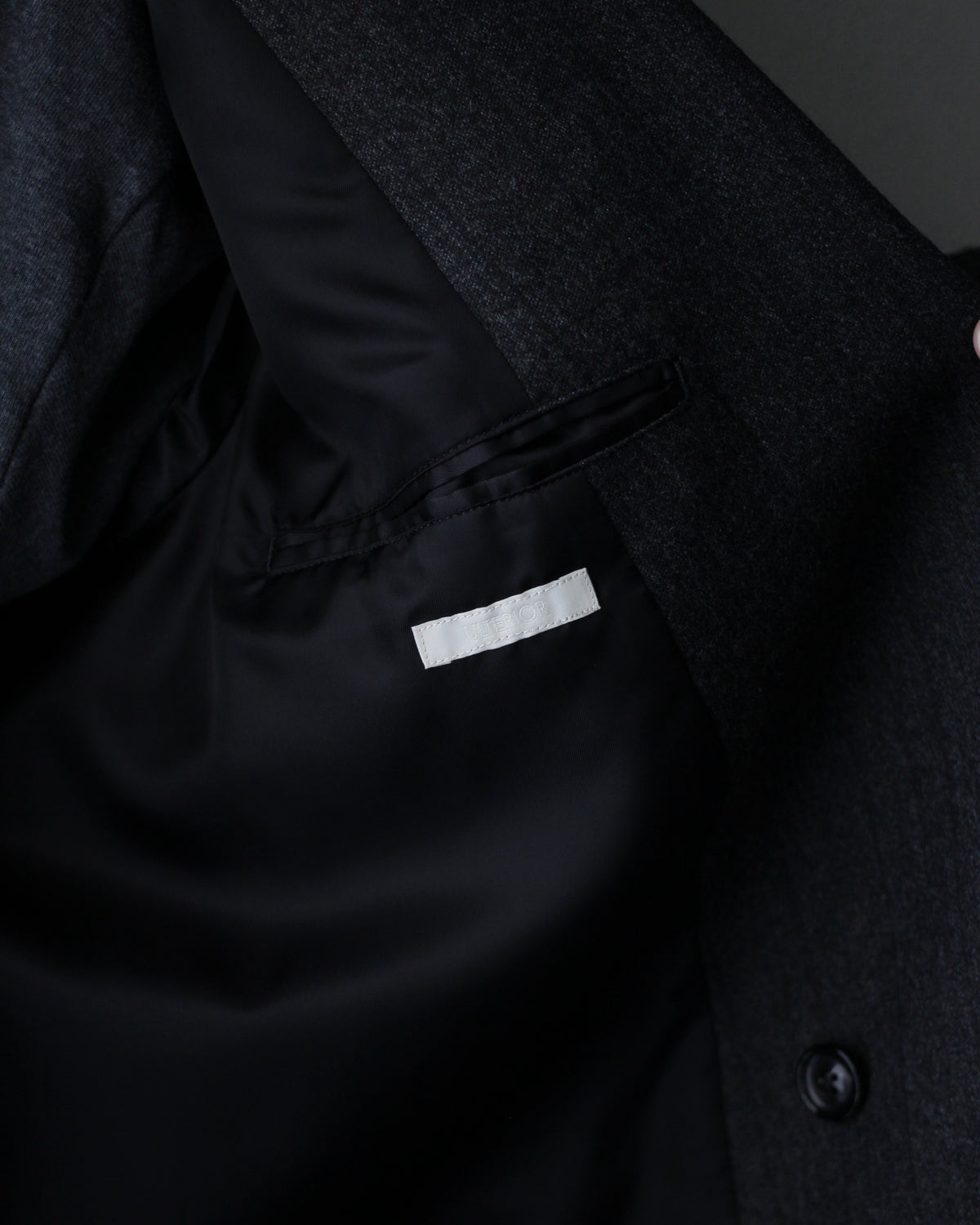 ULTERIOR/MELANGE BARATHEA STRIPE DB JKT "CHARCOAL BROWN"