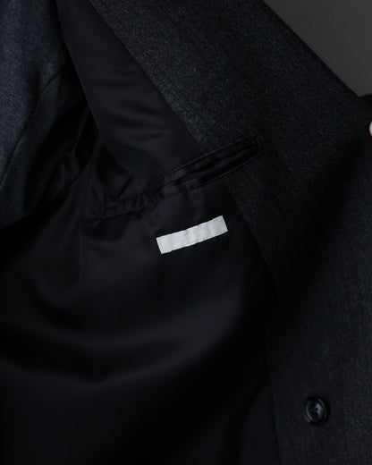 ULTERIOR/MELANGE BARATHEA STRIPE DB JKT "CHARCOAL BROWN"