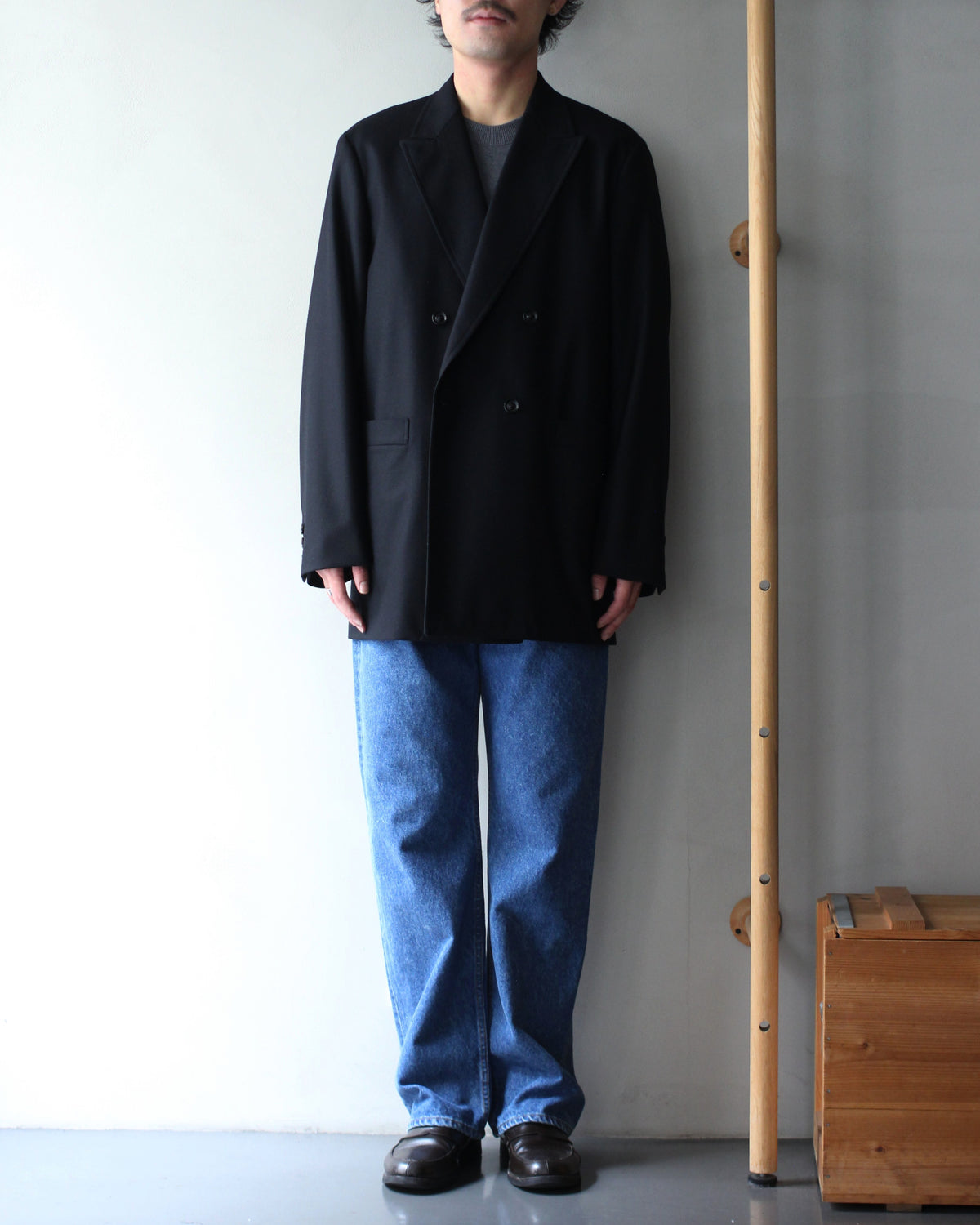 ULTERIOR/W/CASH PANAMA CLOTH DB JKT "BLACK"