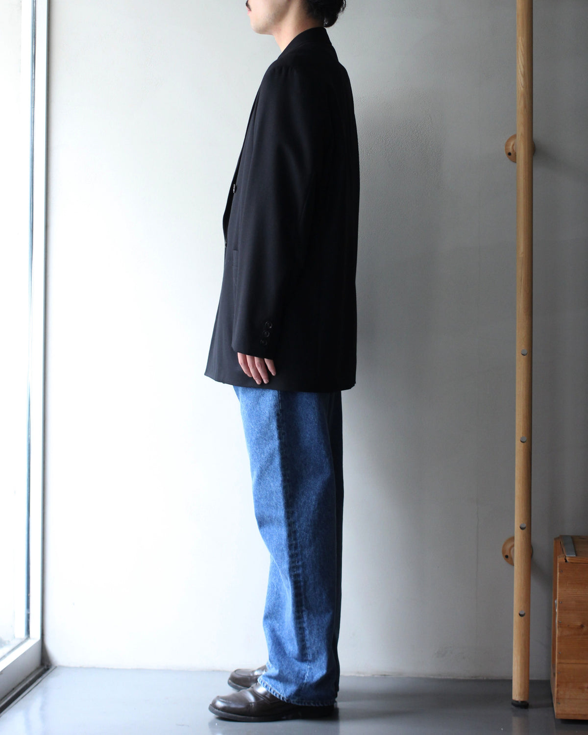 ULTERIOR/W/CASH PANAMA CLOTH DB JKT "BLACK"