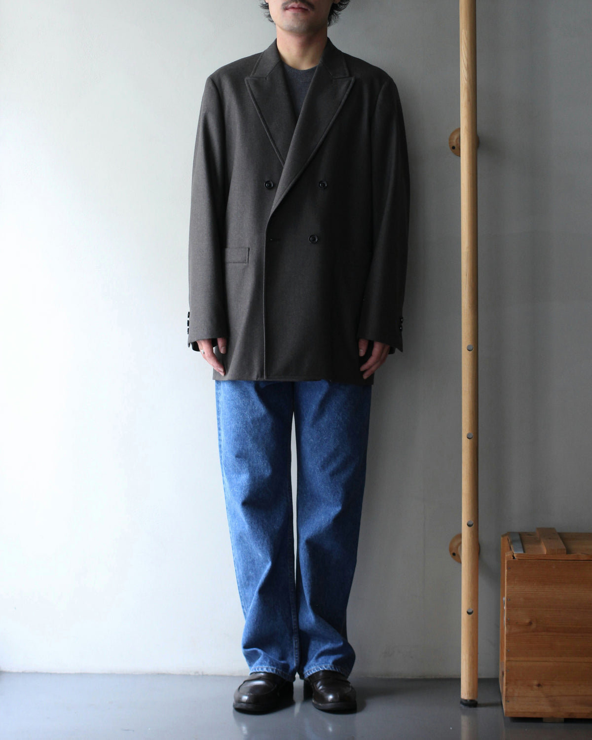 ULTERIOR/W/CASH PANAMA CLOTH DB JKT "DUST GREY"