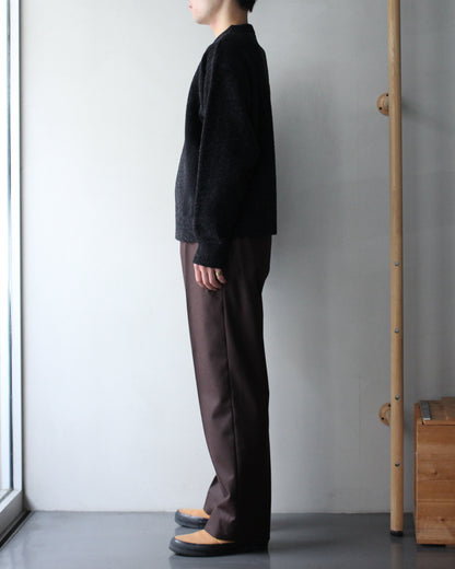 MATSUFUJI/Wool Cardigan Caribou Knit "CHARCOAL × BLACK"