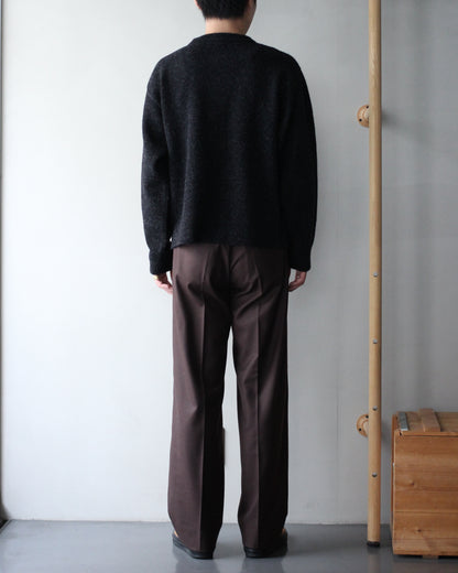 MATSUFUJI/Wool Cardigan Caribou Knit "CHARCOAL × BLACK"
