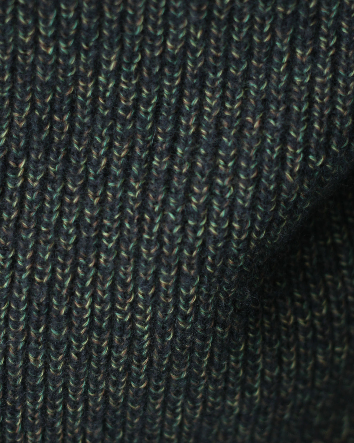 ULTERIOR/W/C MELANGE RIB HALF ZIP KNIT "MOSS"