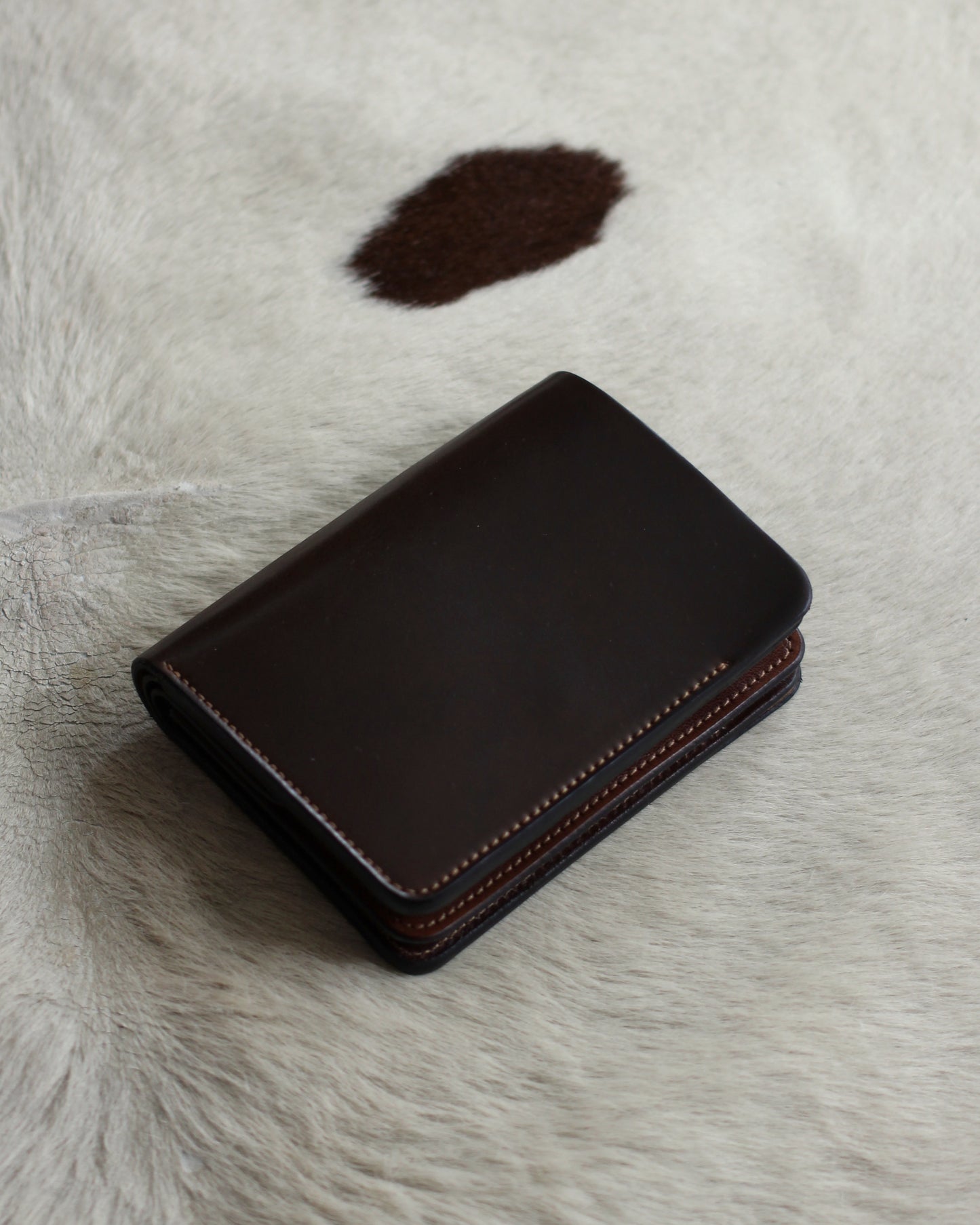 forme/Post wallet Cordovan×DOUBLE "Dark cognac×Brown"