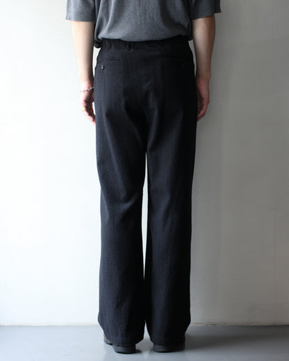 ULTERIOR/WASHED W/S STRIPE DRAWSTRING WIDE PANTS "BLACK"