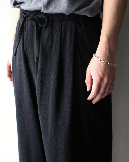 ULTERIOR/WASHED W/S STRIPE DRAWSTRING WIDE PANTS "BLACK"