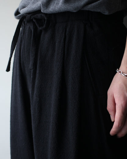 ULTERIOR/WASHED W/S STRIPE DRAWSTRING WIDE PANTS "BLACK"
