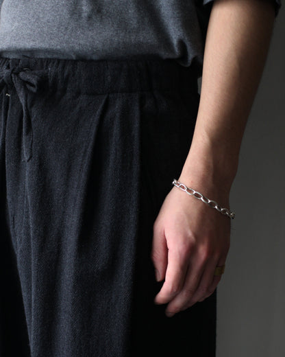 ULTERIOR/WASHED W/S HERRINGBONE DRAWSTRING WIDE PANTS "CHARCOAL"