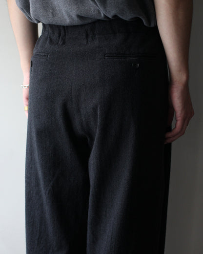 ULTERIOR/WASHED W/S HERRINGBONE DRAWSTRING WIDE PANTS "CHARCOAL"