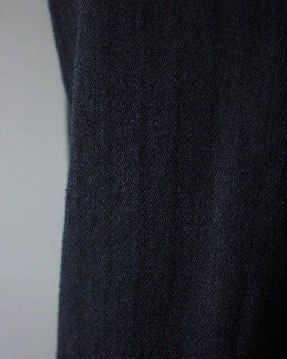 ULTERIOR/WASHED W/S HERRINGBONE DRAWSTRING WIDE PANTS "CHARCOAL"