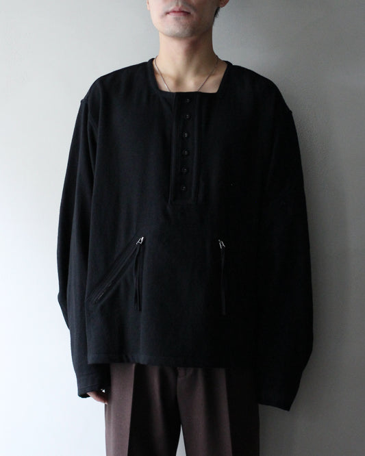 MATSUFUJI/Milling Wool Pullover Jacket "BLACK"