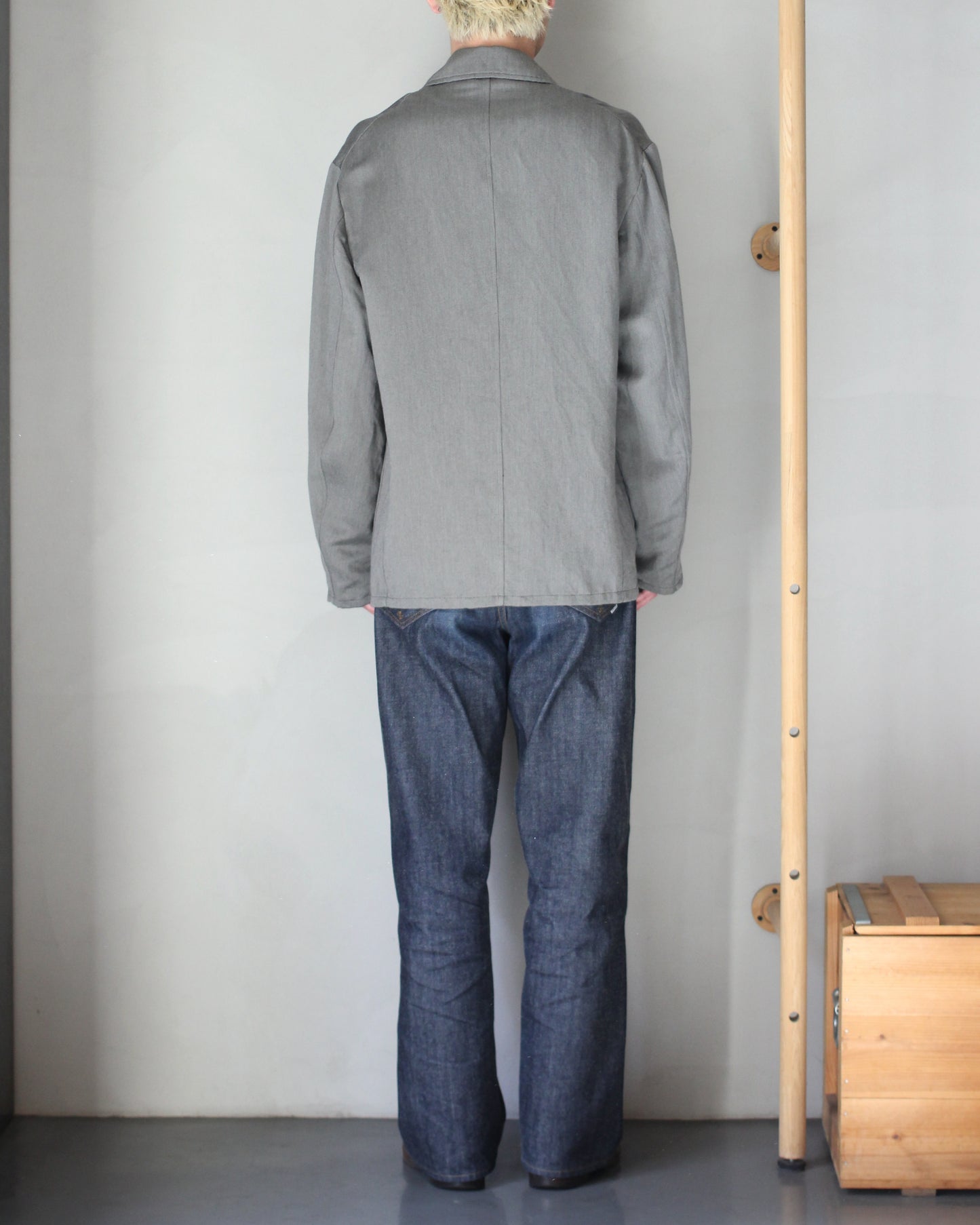 ULTERIOR/WASHED C/L CORKSCREW JKT "KHAKI GREY"