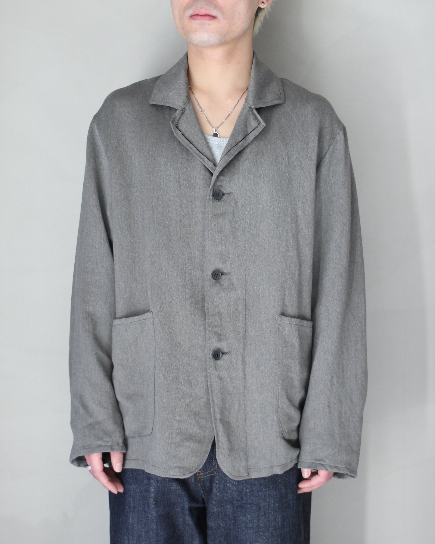 ULTERIOR/WASHED C/L CORKSCREW JKT "KHAKI GREY"