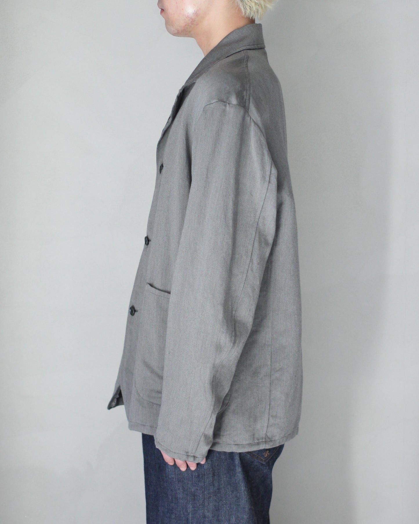 ULTERIOR/WASHED C/L CORKSCREW JKT "KHAKI GREY"