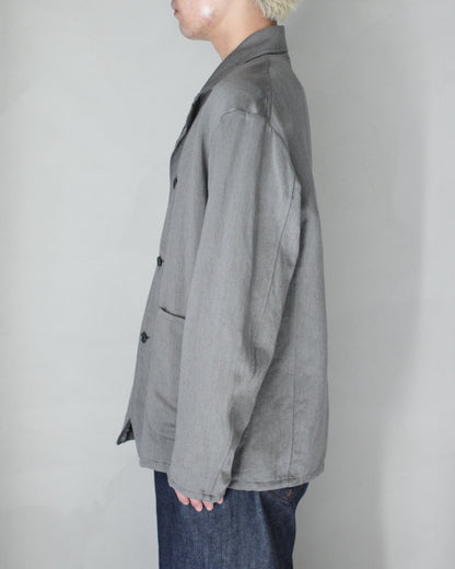 ULTERIOR/WASHED C/L CORKSCREW JKT "KHAKI GREY"