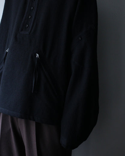 MATSUFUJI/Milling Wool Pullover Jacket "BLACK"