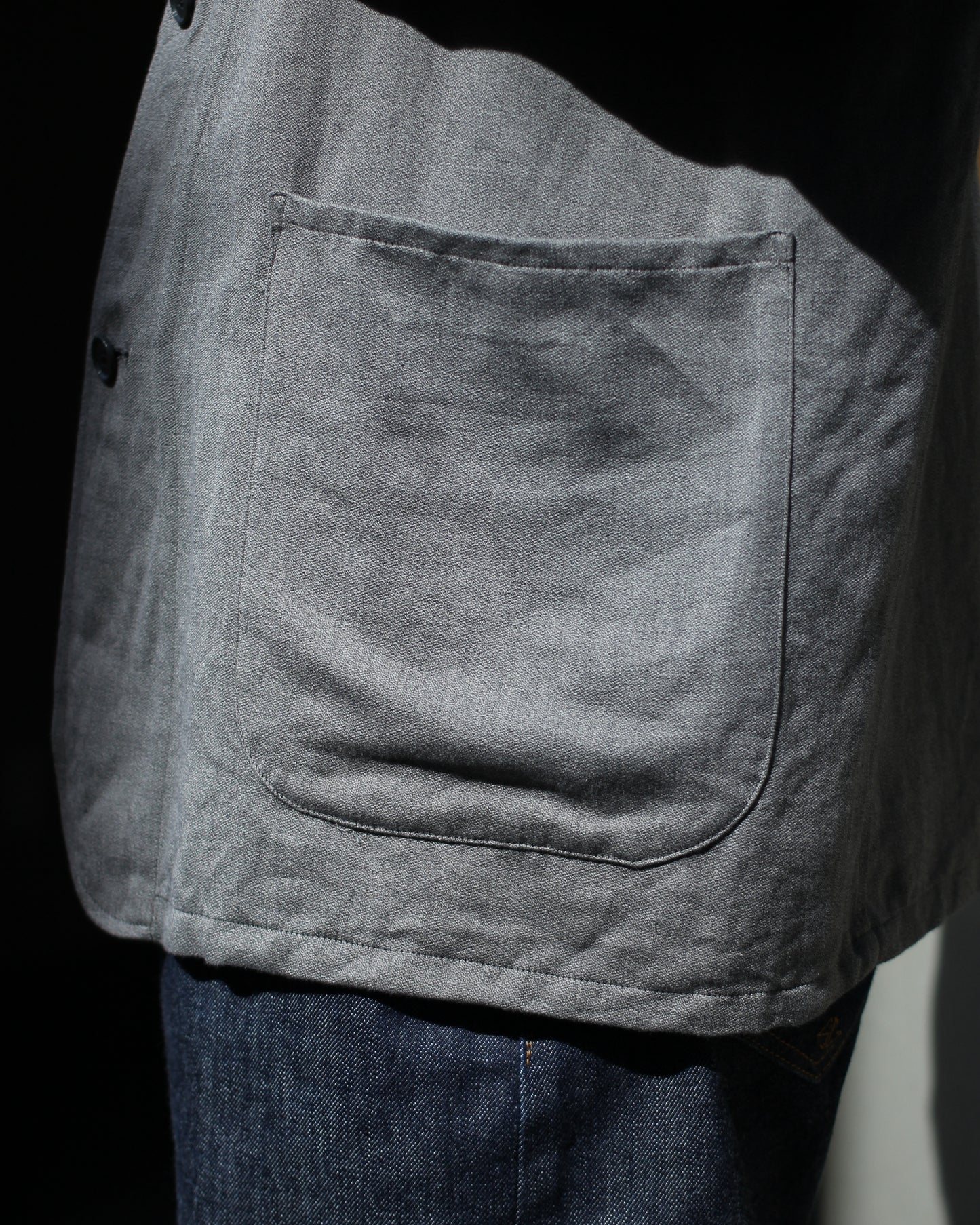 ULTERIOR/WASHED C/L CORKSCREW JKT "KHAKI GREY"