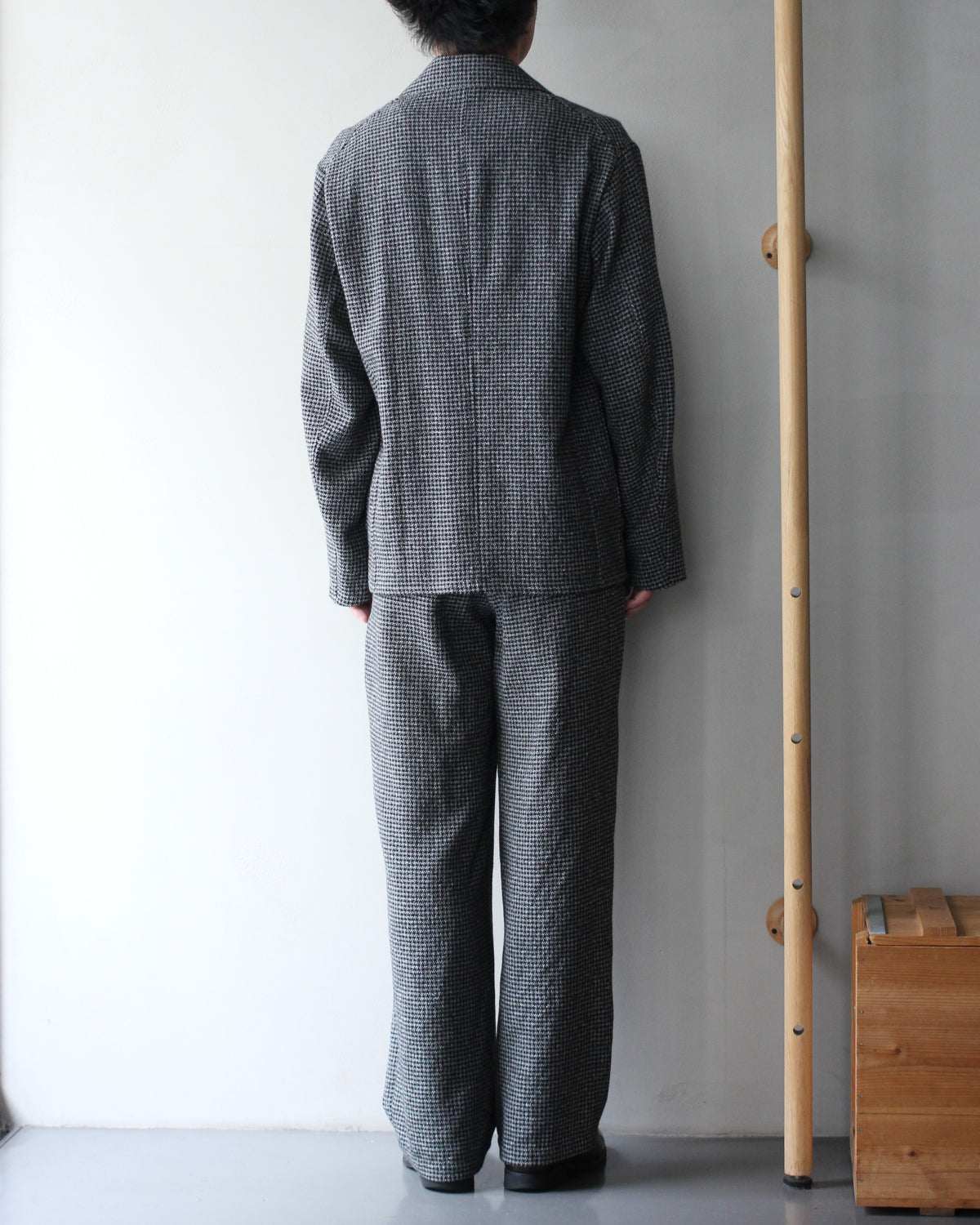 ULTERIOR/WASHED WOOL SILK CHECK JKT "BLACK"