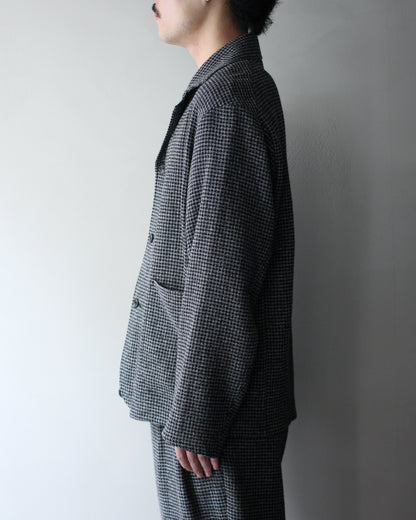ULTERIOR/WASHED WOOL SILK CHECK JKT "BLACK"