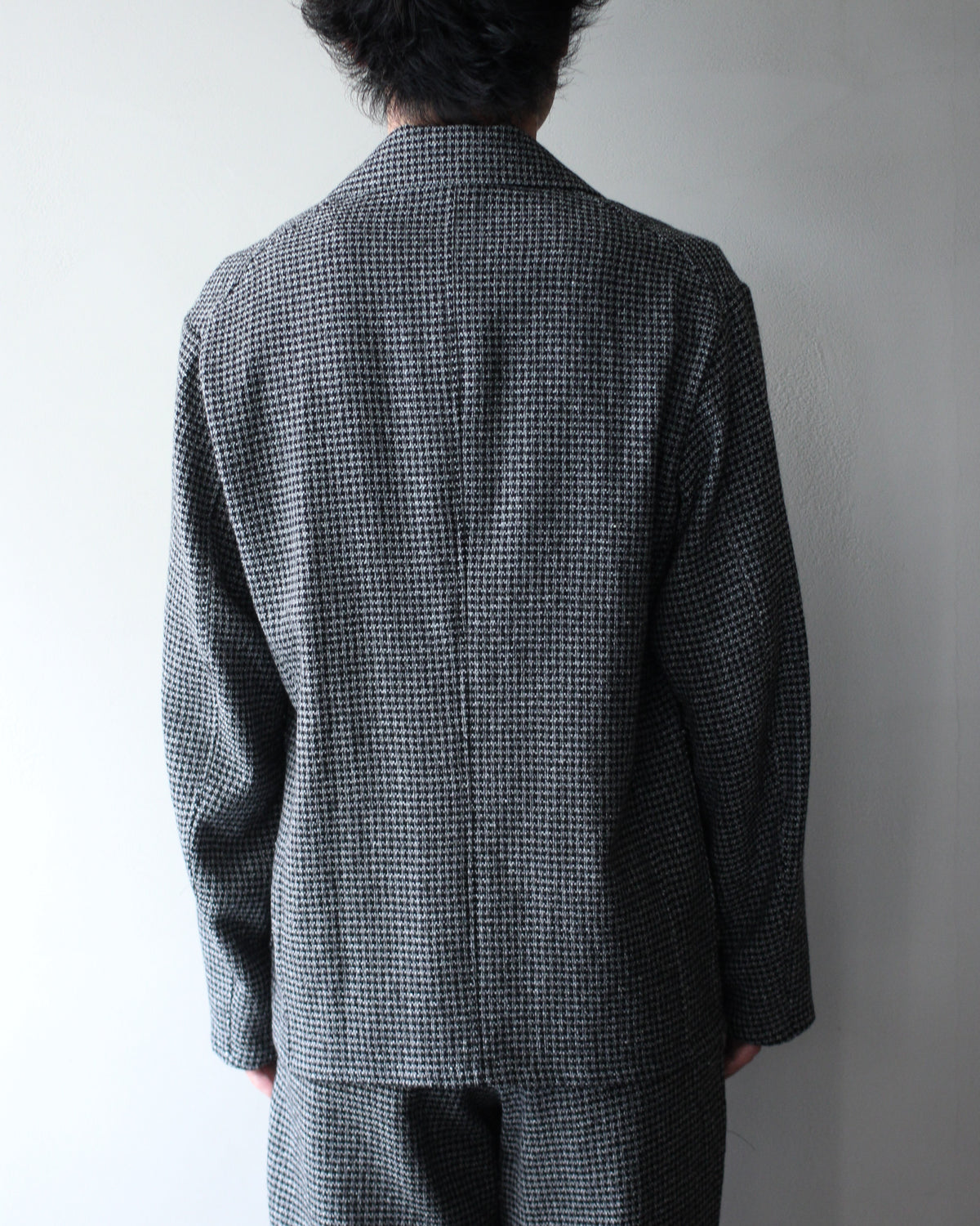 ULTERIOR/WASHED WOOL SILK CHECK JKT "BLACK"