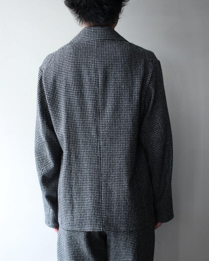 ULTERIOR/WASHED WOOL SILK CHECK JKT "BLACK"