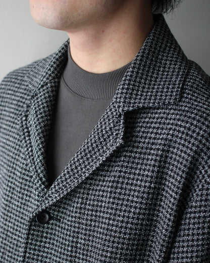 ULTERIOR/WASHED WOOL SILK CHECK JKT "BLACK"