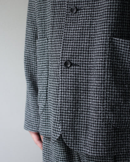 ULTERIOR/WASHED WOOL SILK CHECK JKT "BLACK"