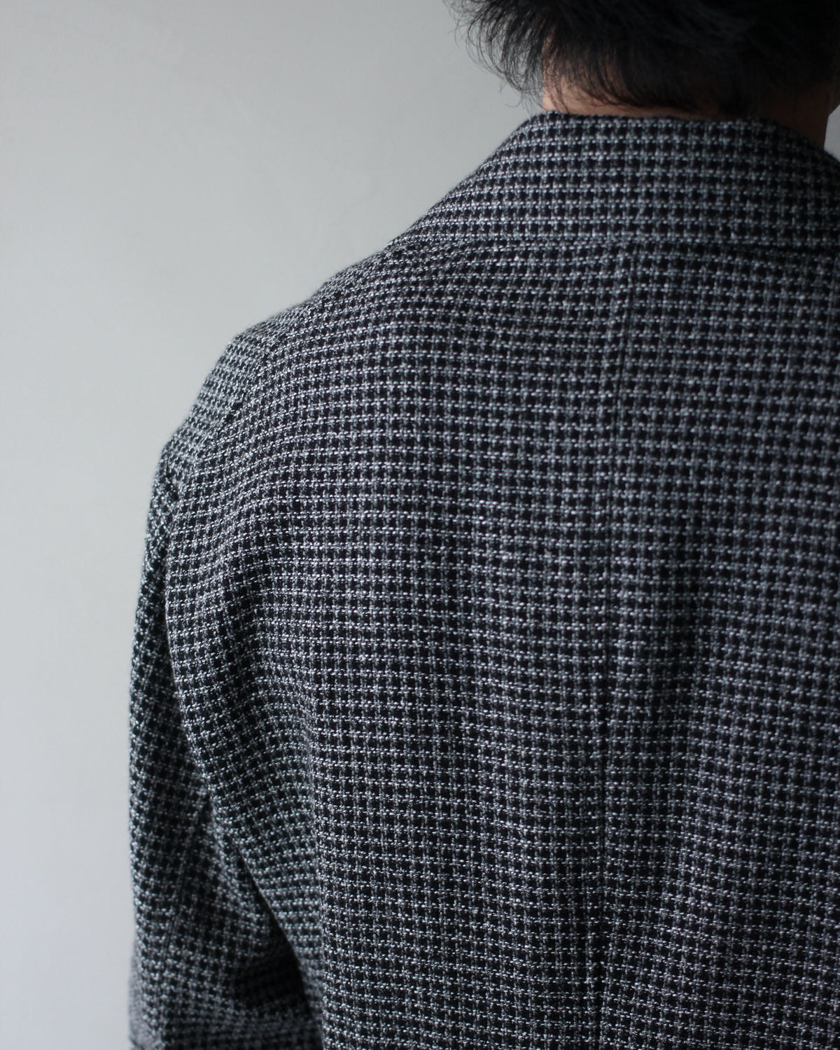 ULTERIOR/WASHED WOOL SILK CHECK JKT "BLACK"