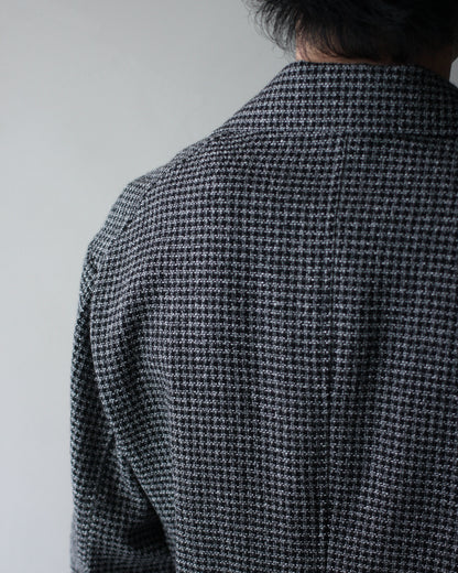 ULTERIOR/WASHED WOOL SILK CHECK JKT "BLACK"