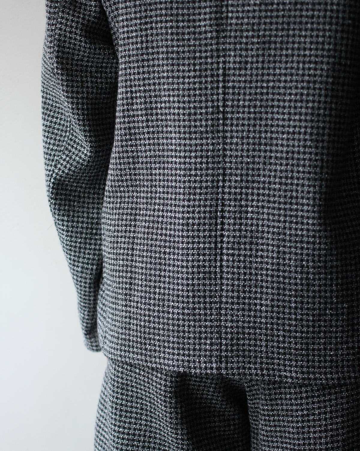 ULTERIOR/WASHED WOOL SILK CHECK JKT "BLACK"