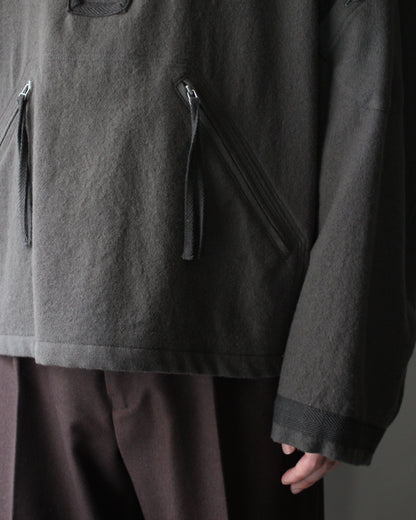 MATSUFUJI/Milling Wool Pullover Jacket "TAUPE"