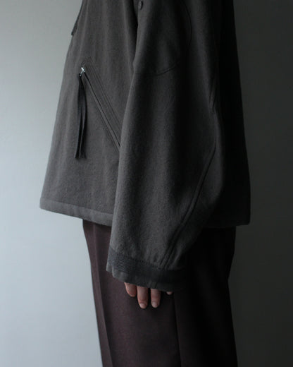 MATSUFUJI/Milling Wool Pullover Jacket "TAUPE"