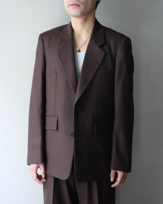 MATSUFUJI/Flannel Wool Tailored 2B Jacket "BROWN"