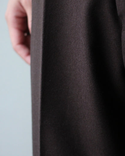 MATSUFUJI/Flannel Wool  Wide Trousers "BROWN"