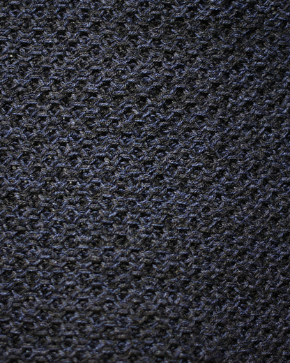 ULTERIOR/L/C TUCK STITCH KNIT TEE "MIX NAVY"